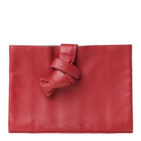 celine knotted lambskin clutch price|CELINE Lambskin Knotted Clutch Red 619878 .